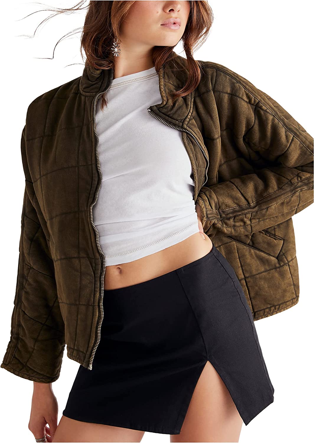 Free People Dolman Quilted Knit Jacket