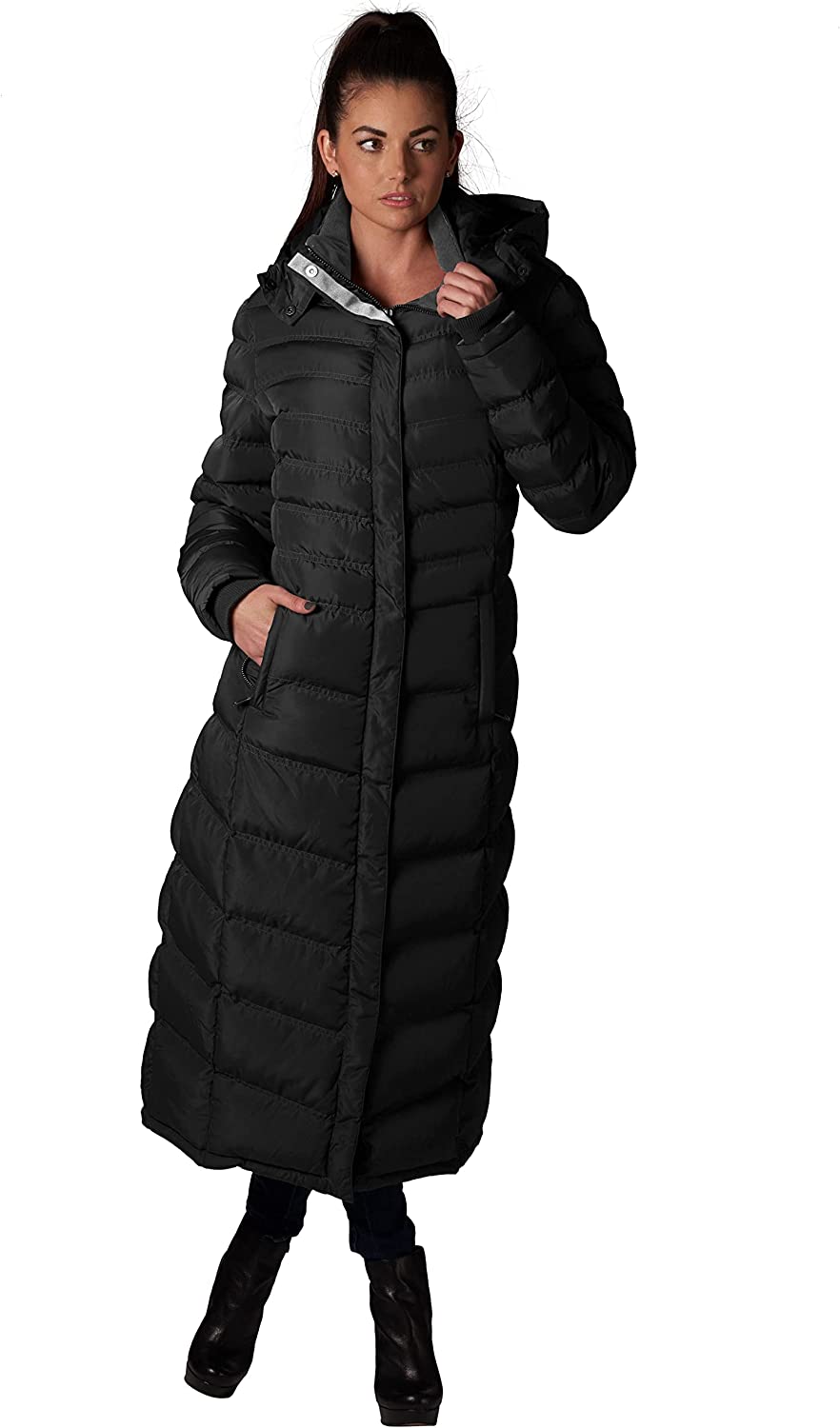 ELORA 47" Women's Winter Coat Heavyweight Full Length Fleece Lined Maxi Puffer Long Coat