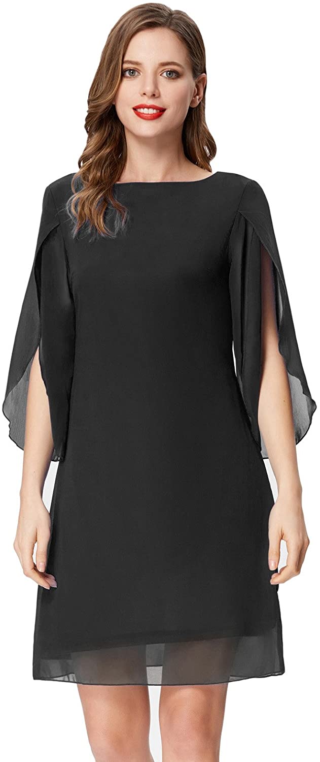 Women Loose Chiffon Dress Elegant Evening Dress for Cocktail Party