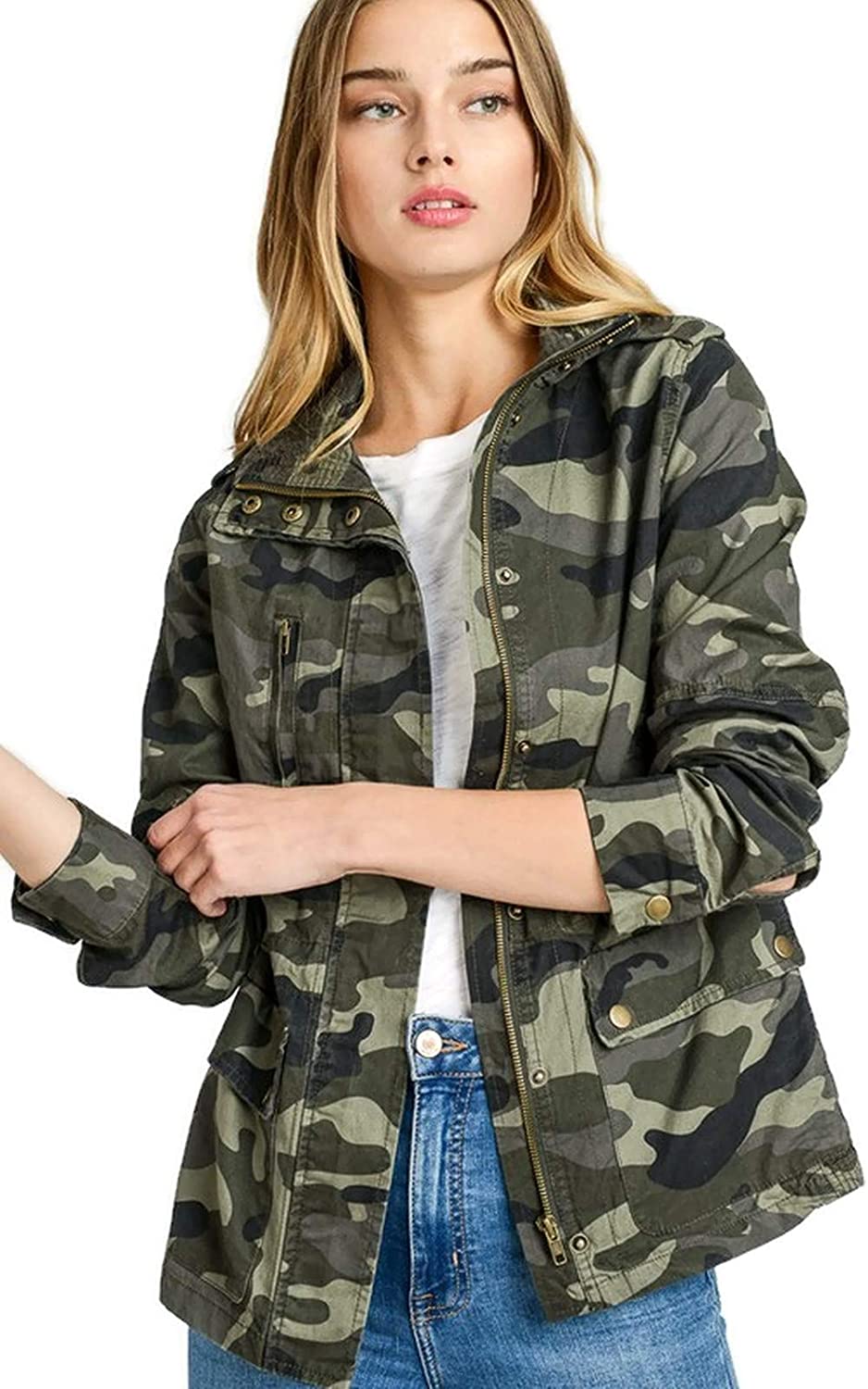 Women's Lightweight Long Sleeve Army Camouflage Jacket