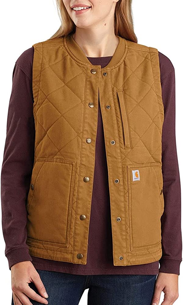 Carhartt Men's Rugged Flex Relaxed Fit Canvas Insulated Rib Collar Vest