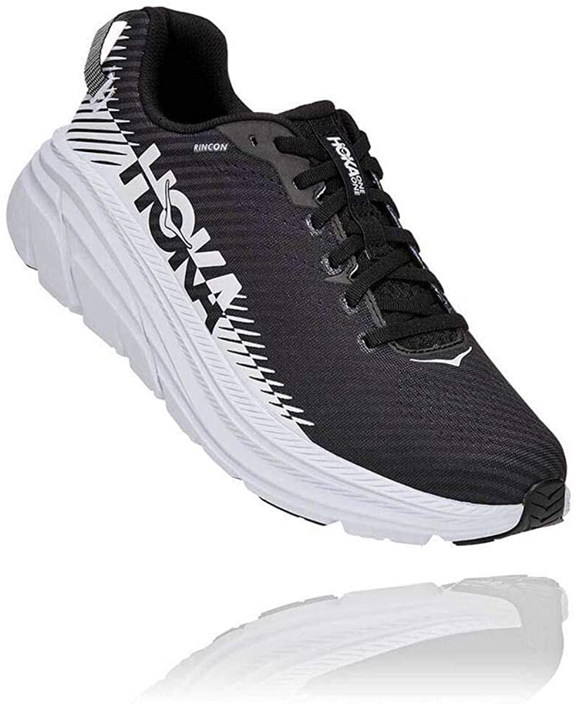 HOKA ONE ONE Men's Rincon 2 Road Running Shoe (Black/White