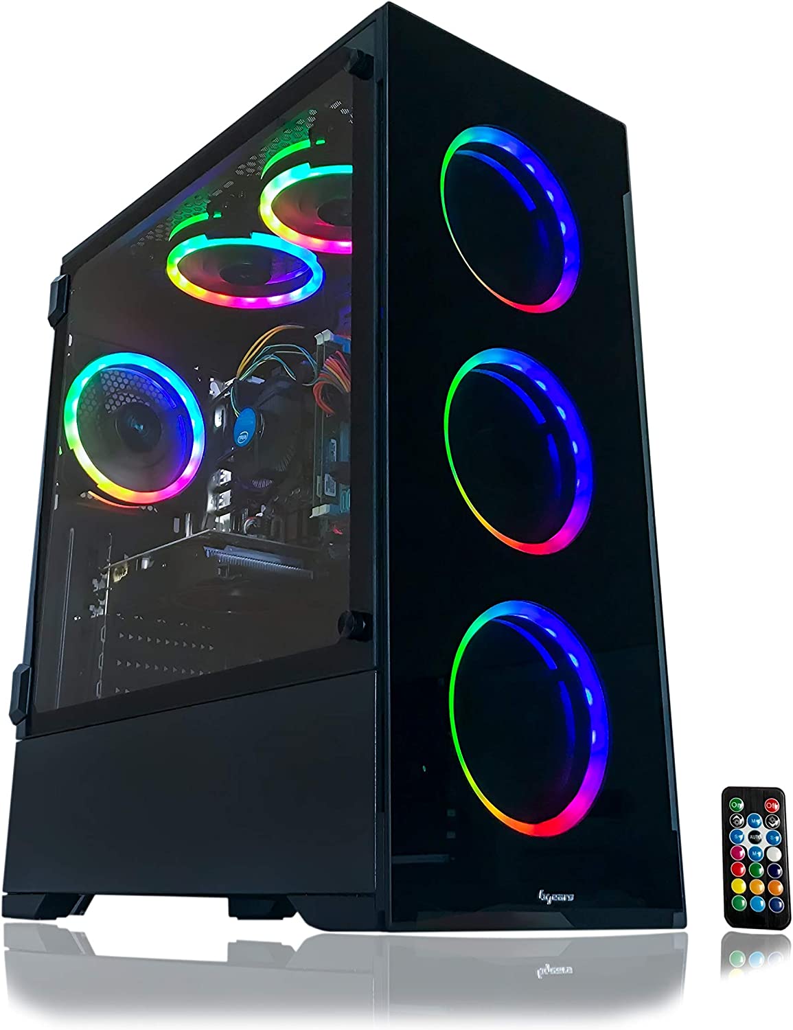 Alarco Gaming PC Desktop Computer Intel i5 3.10GHz,8GB Ram,1TB Hard Drive,Windows 10 pro,WiFi Ready,Video Card Nvidia GTX 650 1GB, 6 RGB Fans with Remote