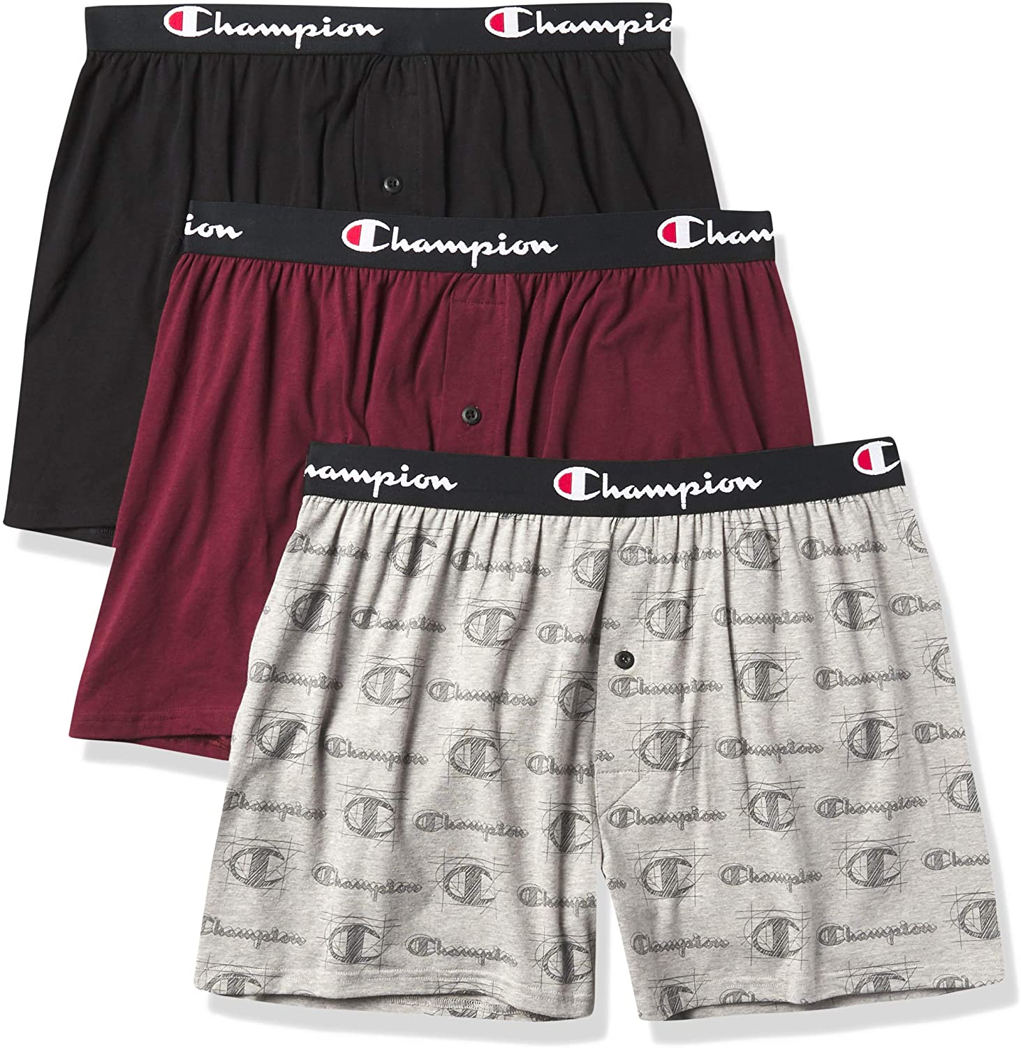 Champion Men's Everyday Cotton Stretch Knit Boxer (Pack of 3)