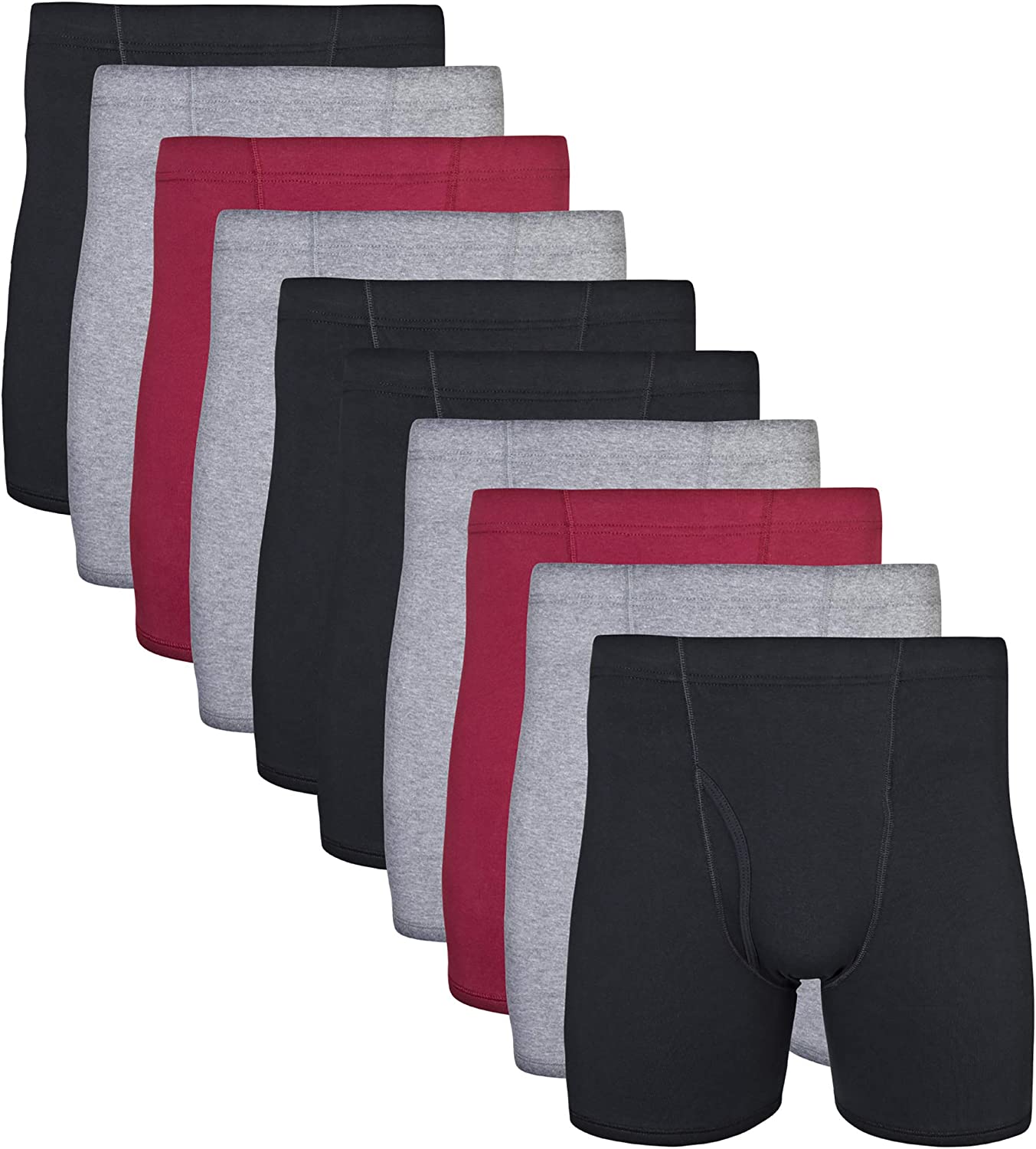 Gildan mens Covered Waistband Boxer Briefs, Multipack