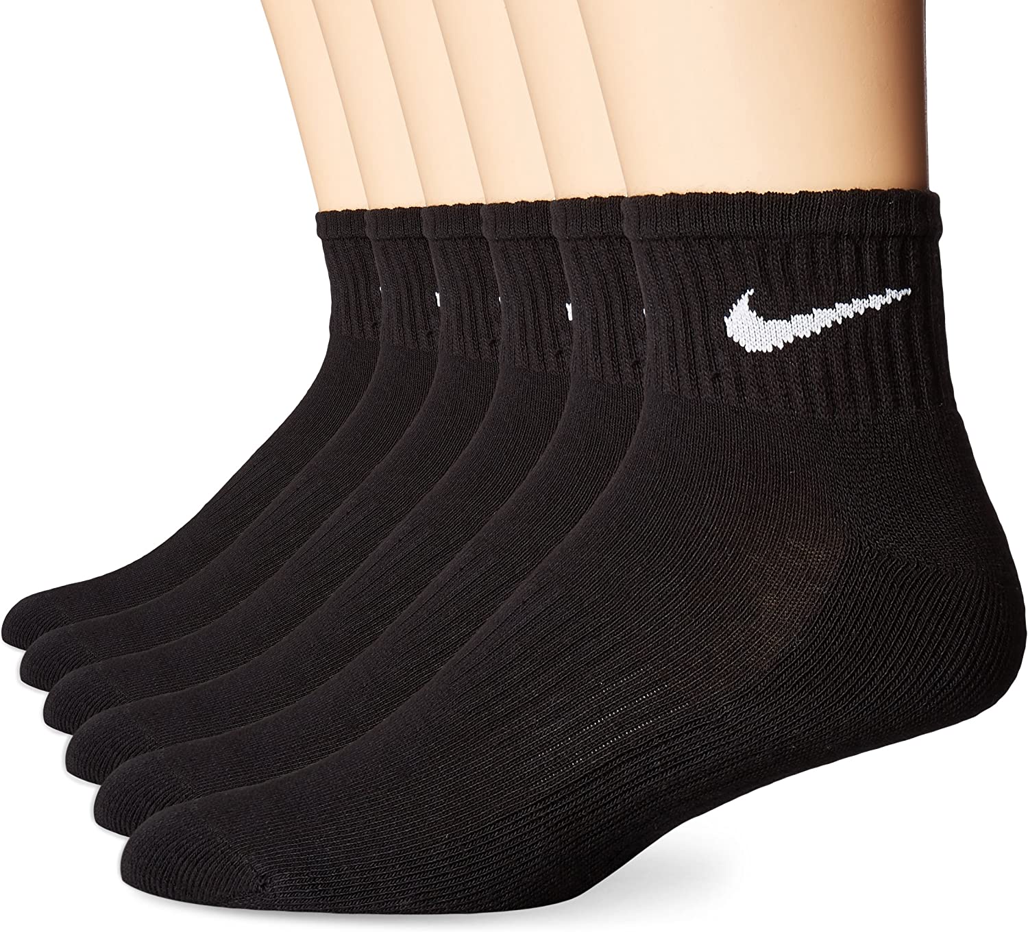 NIKE Performance Cushion Quarter Socks with Bag (6 Pairs)