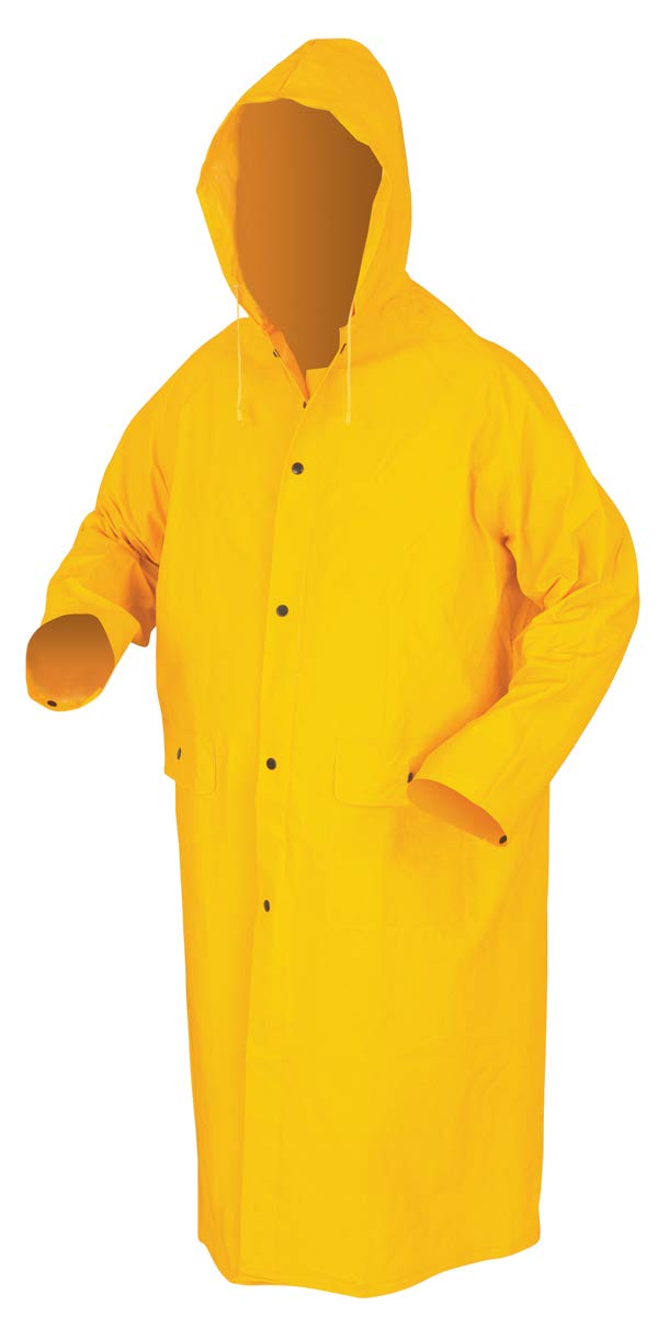 MCR Safety 200CL Classic PVC-Coated Raincoat, Large, Yellow, one Size