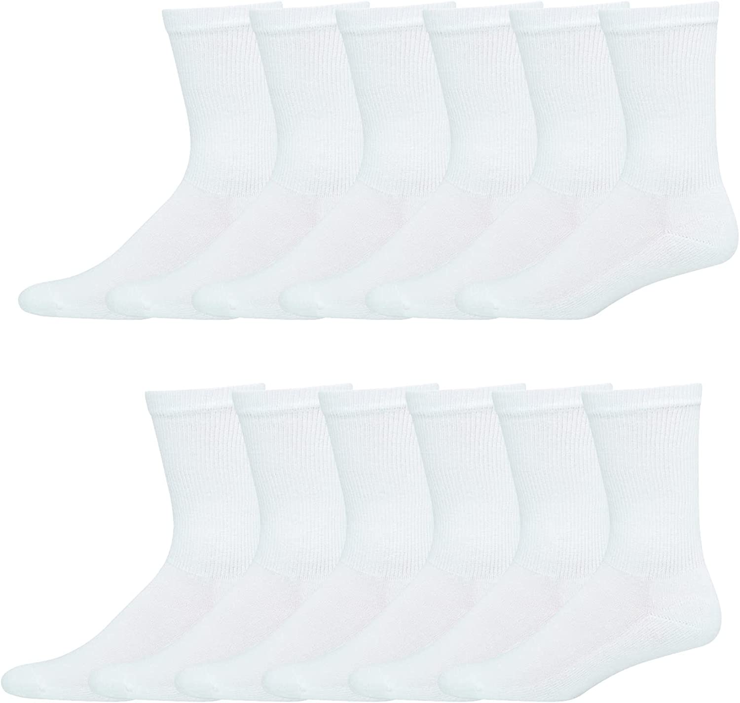 Hanes Men's X-temp Cushioned Crew Socks (Pack of 12 Pairs)