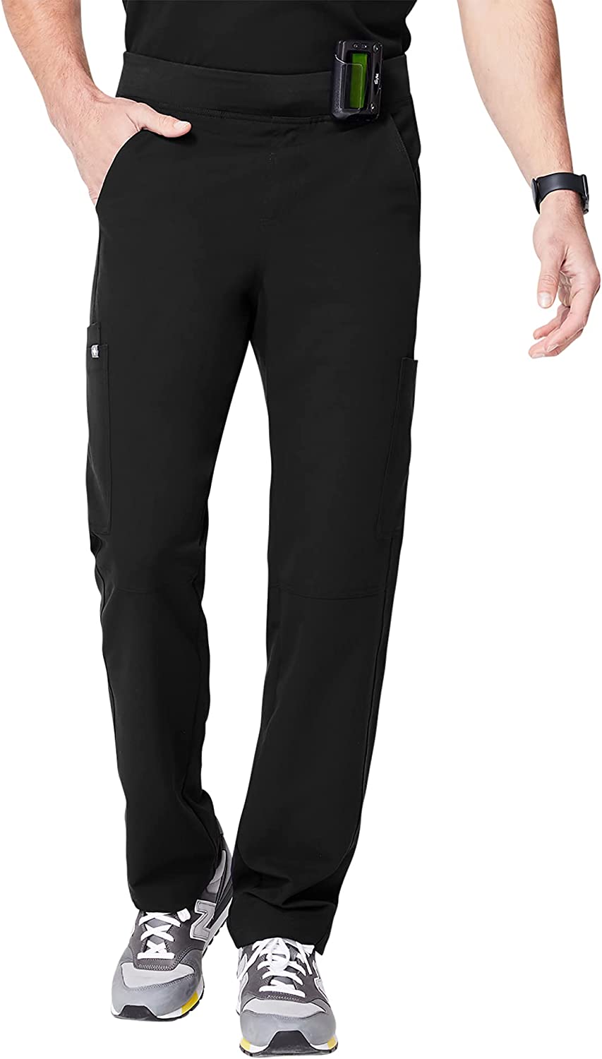 FIGS Axim Cargo Scrub Pants for Men — Straight Leg Fit, 7 Pockets, Athletic Waistband, Anti-Wrinkle Men Scrub Pants