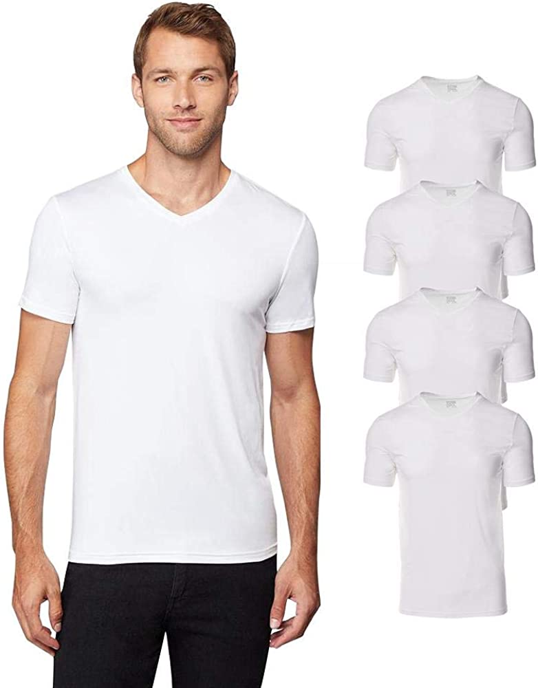 32 DEGREES Mens 4 Pack Cool Quick Dry Active Basic Vneck T-Shirt