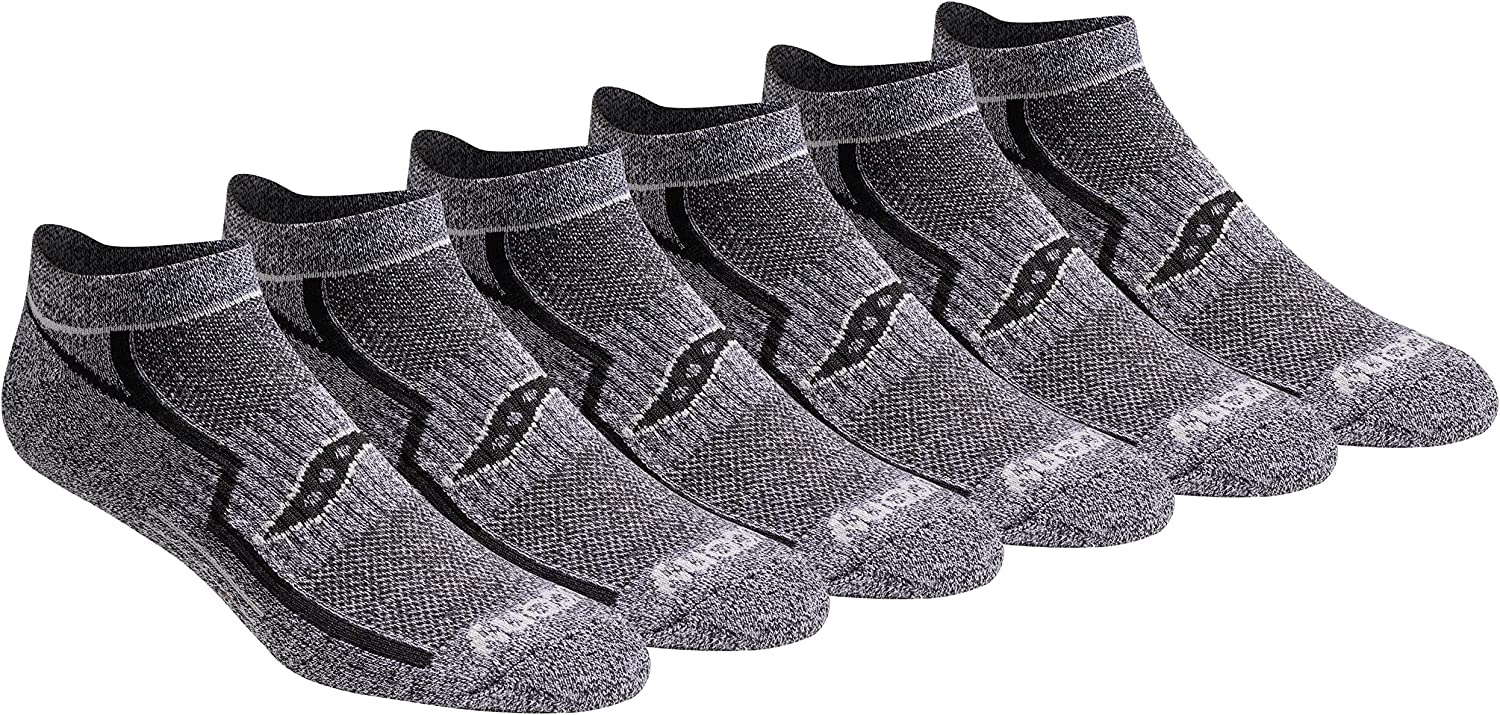 Saucony Men's Multi-pack Bolt Performance Comfort Fit No-Show Socks