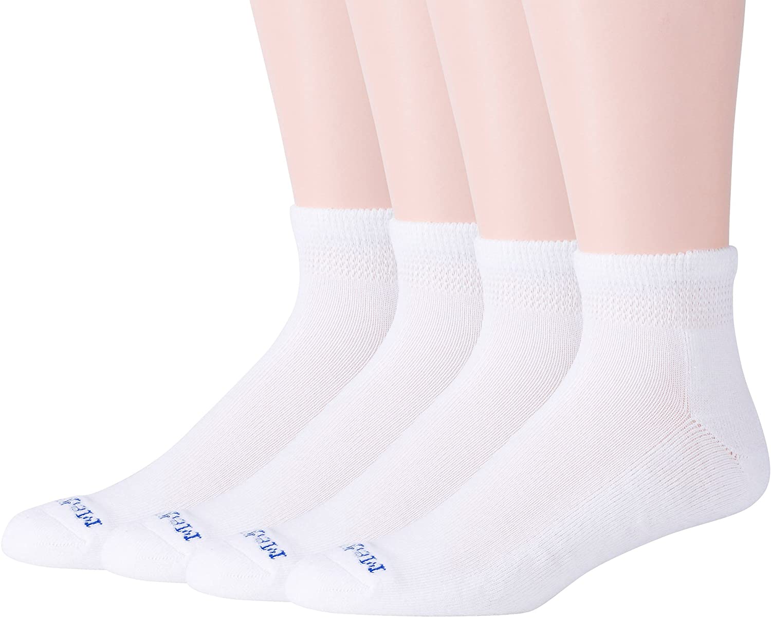 MediPEDS Men's 8 Pack Diabetic Quarter Socks with Non-Binding Top