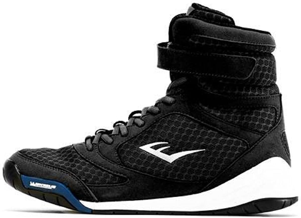 Everlast New Elite High Top Boxing Shoes - Black, Blue, Red
