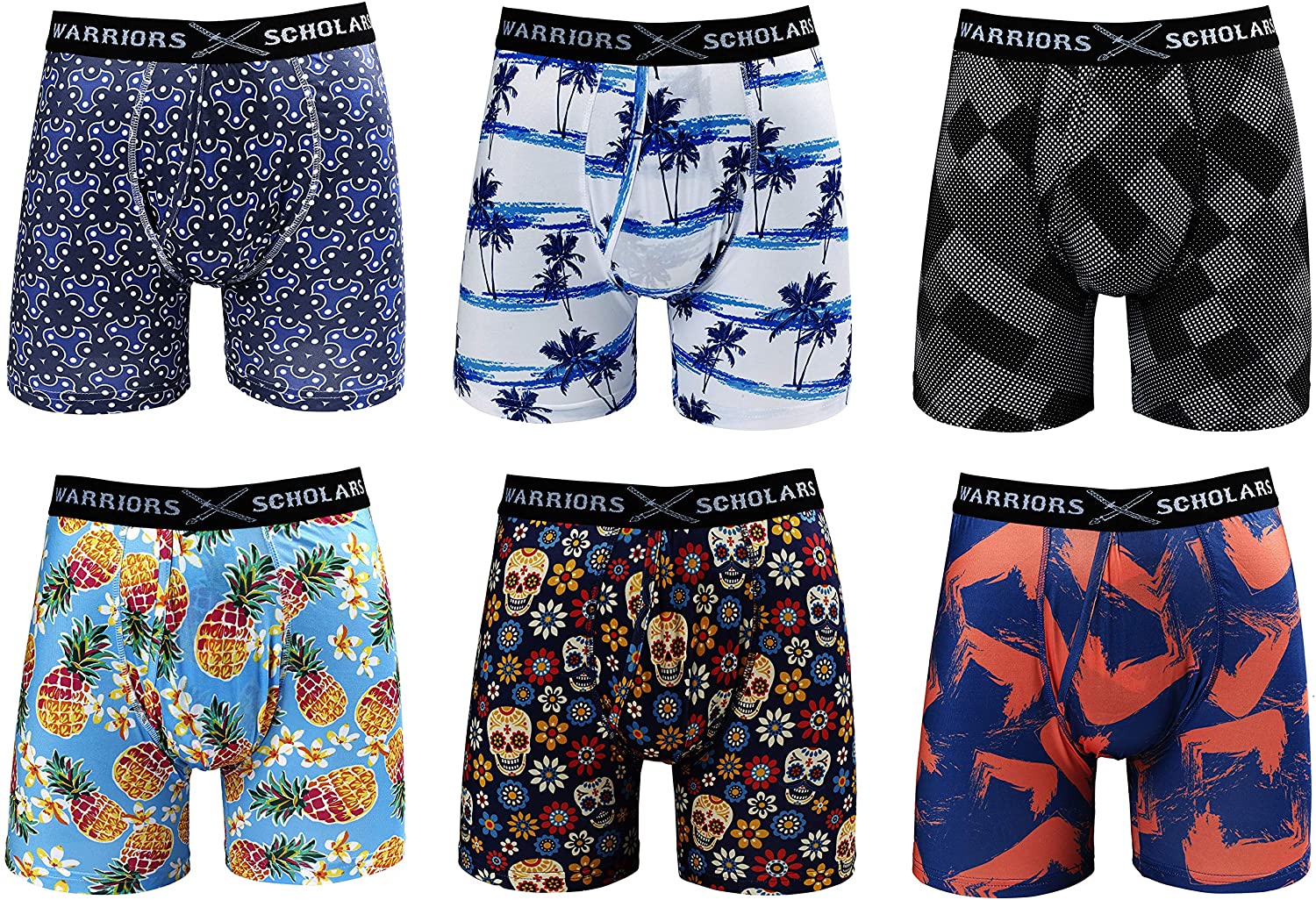 Warriors & Scholars | Mens boxer briefs | Boxer briefs for men pack of 6 | Mens boxer briefs underwear | Boys boxer briefs
