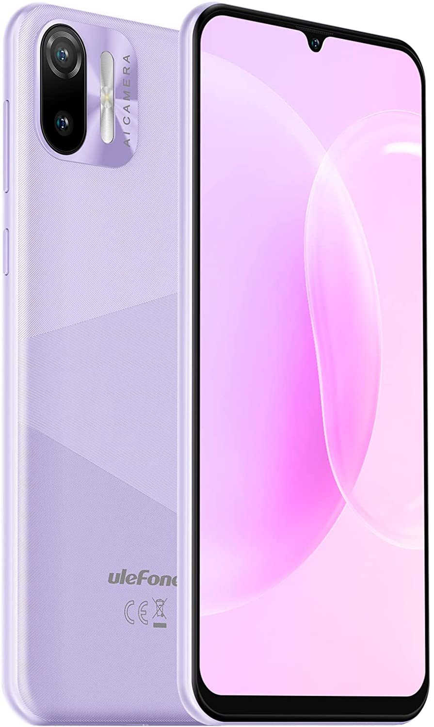 Latest Android 11 Phone, Ulefone Note 6 Unlocked Smartphone, 6.1” HD+ Full Screen, Quad-core 1GB+32GB Mobile Phone, 3300mAh Battery, Face Unlock, AI Camera 5MP+2MP Cell Phones- Purple