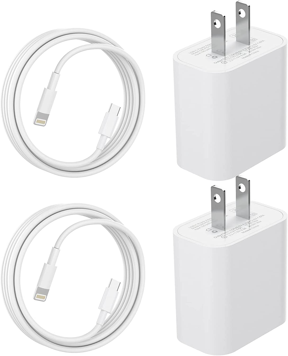 2 Pack [Apple MFi Certified] iPhone 13 12 11 Fast Charger, 20W Rapid USB C Charger with 6FT USB C to Lightning Cable PD Adapter Compatible iPhone 13/13 Pro Max/12/12mini/12Pro/11 Pro/11/iPad Air