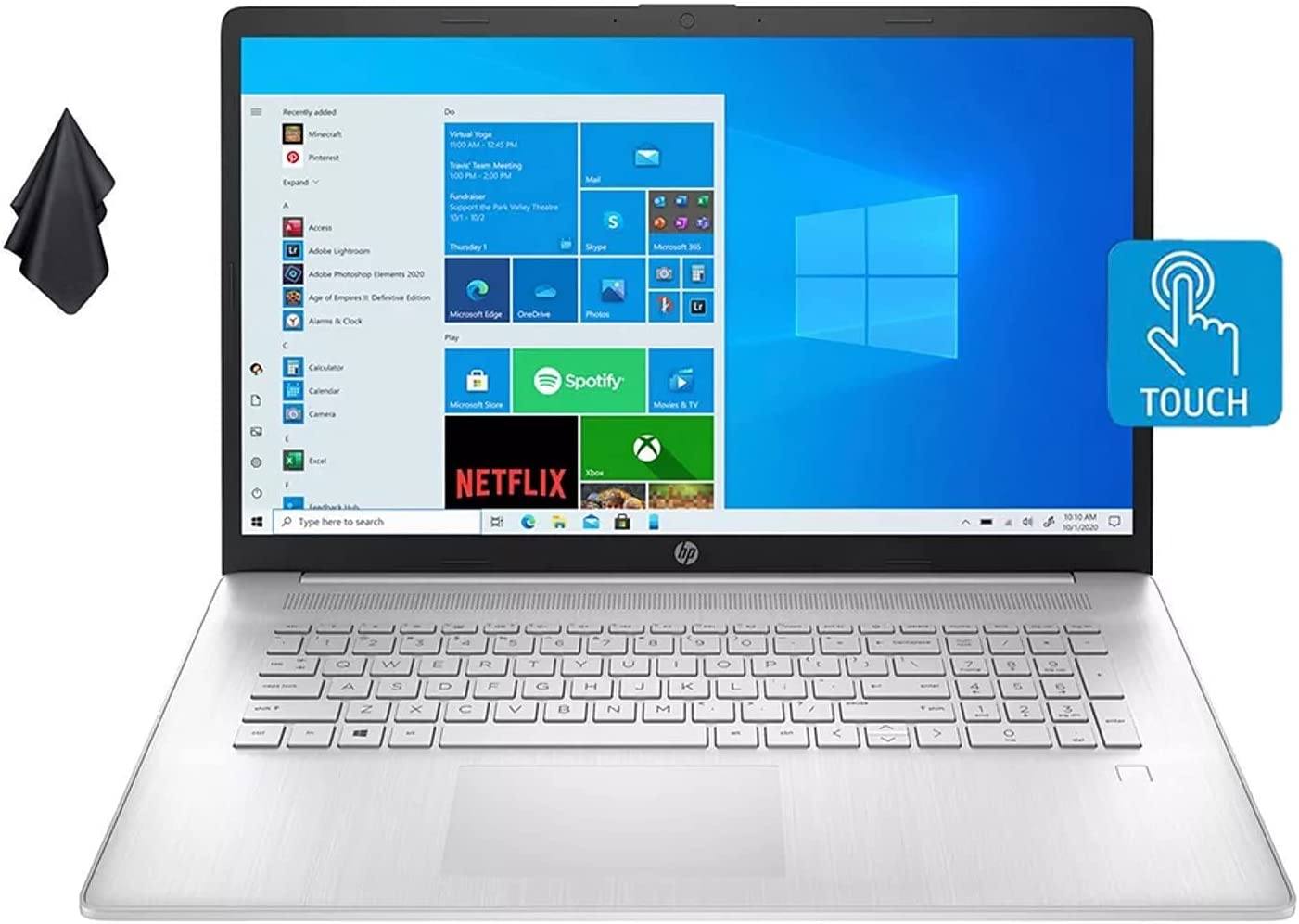 2022 HP Pavilion 17 Laptop, 17.3" HD+ Touch Display, AMD Ryzen3 3250U Processor, 16 GB RAM, 256 GB SSD, WiFi, Webcam, Long Battery Life, Windows 10 + One Year of Office365, Silver (Latest Model)