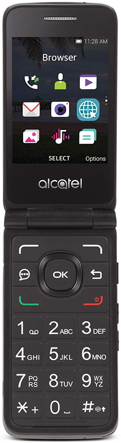Tracfone Carrier-Locked Alcatel MyFlip 4G Prepaid Flip Phone- Black - 4GB - Sim Card Included CDMA (Renewed)