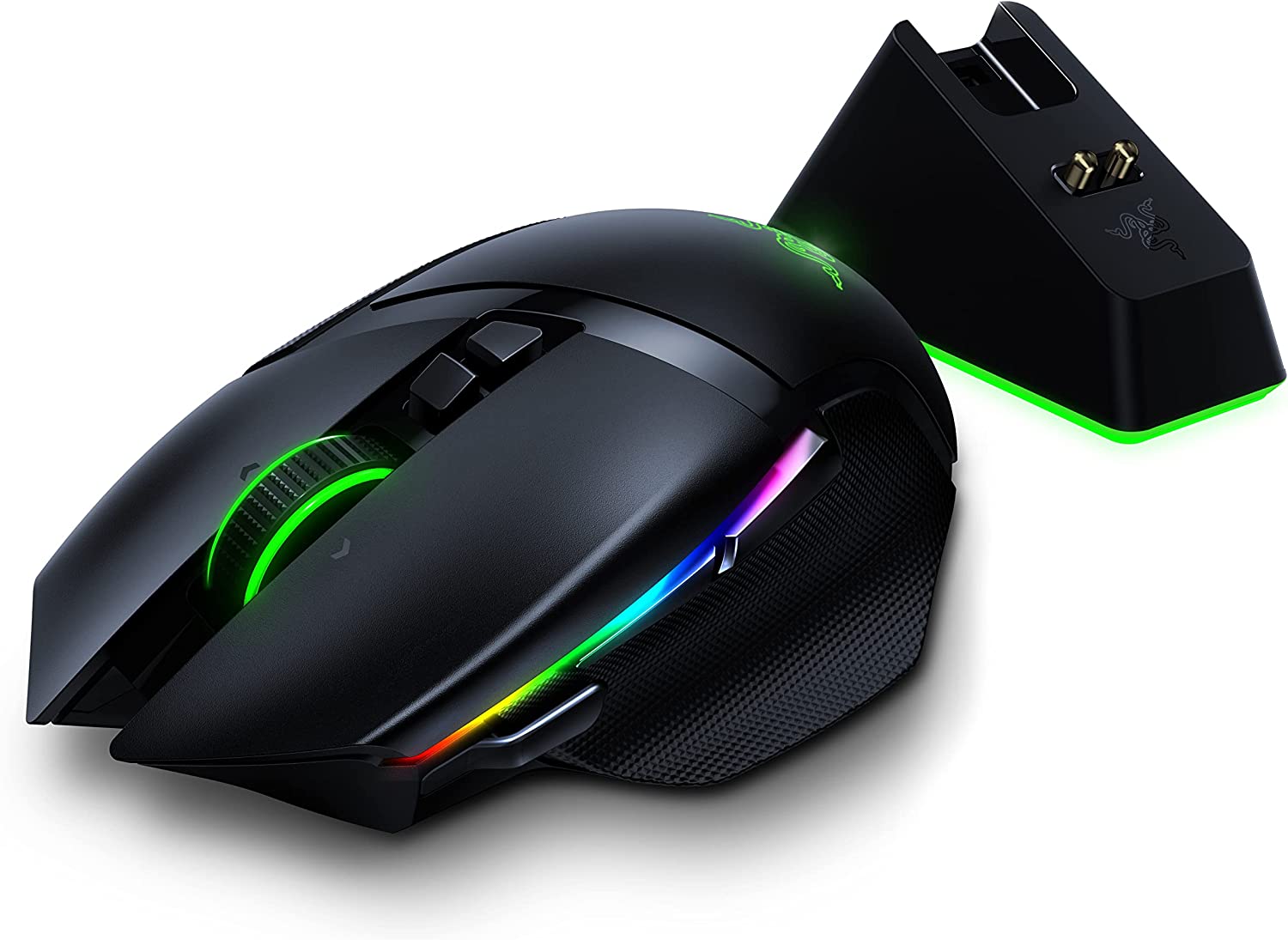 Razer Basilisk Ultimate Hyperspeed Wireless Gaming Mouse w/ Charging Dock: Fastest Gaming Mouse Switch - 20K DPI Optical Sensor - Chroma RGB - 11 Programmable Buttons - 100 Hr Battery - Classic Black