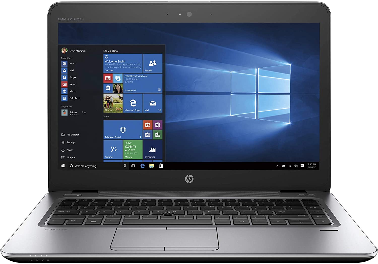 HP EliteBook 840 G4 FHD Corning Gorilla Glass Touch Screen (1920 x 1080), Core i5-7300U 2.4GHz up to 3.9GHz, 16GB RAM, 256GB Solid State Drive, Webcam, Bluetooth, WiFi, Windows 10 Pro 64Bit (Renewed)