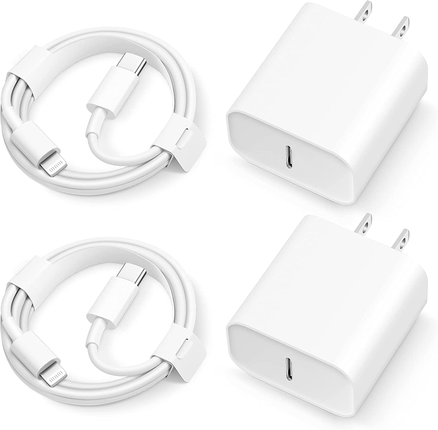 iPhone 11 12 13 Super Fast Charger【Apple MFi Certified】[2-Pack] 20W Rapid USB C Wall Charger Block PD Adapter with 6FT Fast Charging Cable Compatible with iPhone 13/12/11 Pro Max,Mini,Pro/XR/iPad