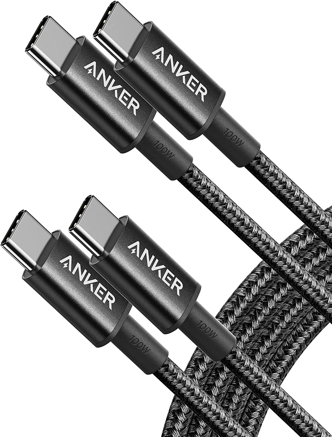 Anker 333 USB C to USB C Cable (6ft 100W, 2-Pack), USB 2.0 Type C Charging Cable Fast Charge for MacBook Pro 2020, iPad Pro 2020, iPad Air 4, Samsung Galaxy S21, Pixel, Switch, LG, and More (Black)