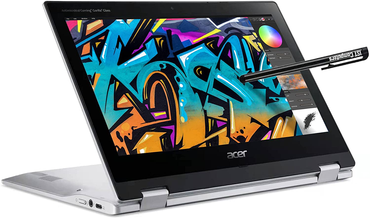 2022 Acer Spin 311-3H 11.6" 2-in-1 Touchscreen Chromebook (64GB eMMC, 4GB RAM, 8-Core MediaTek MT8183, Stylus, Webcam, Type-C, Wi-Fi, IPS) Flip Convertible Home & Education Laptop, IST Pen, Chrome OS