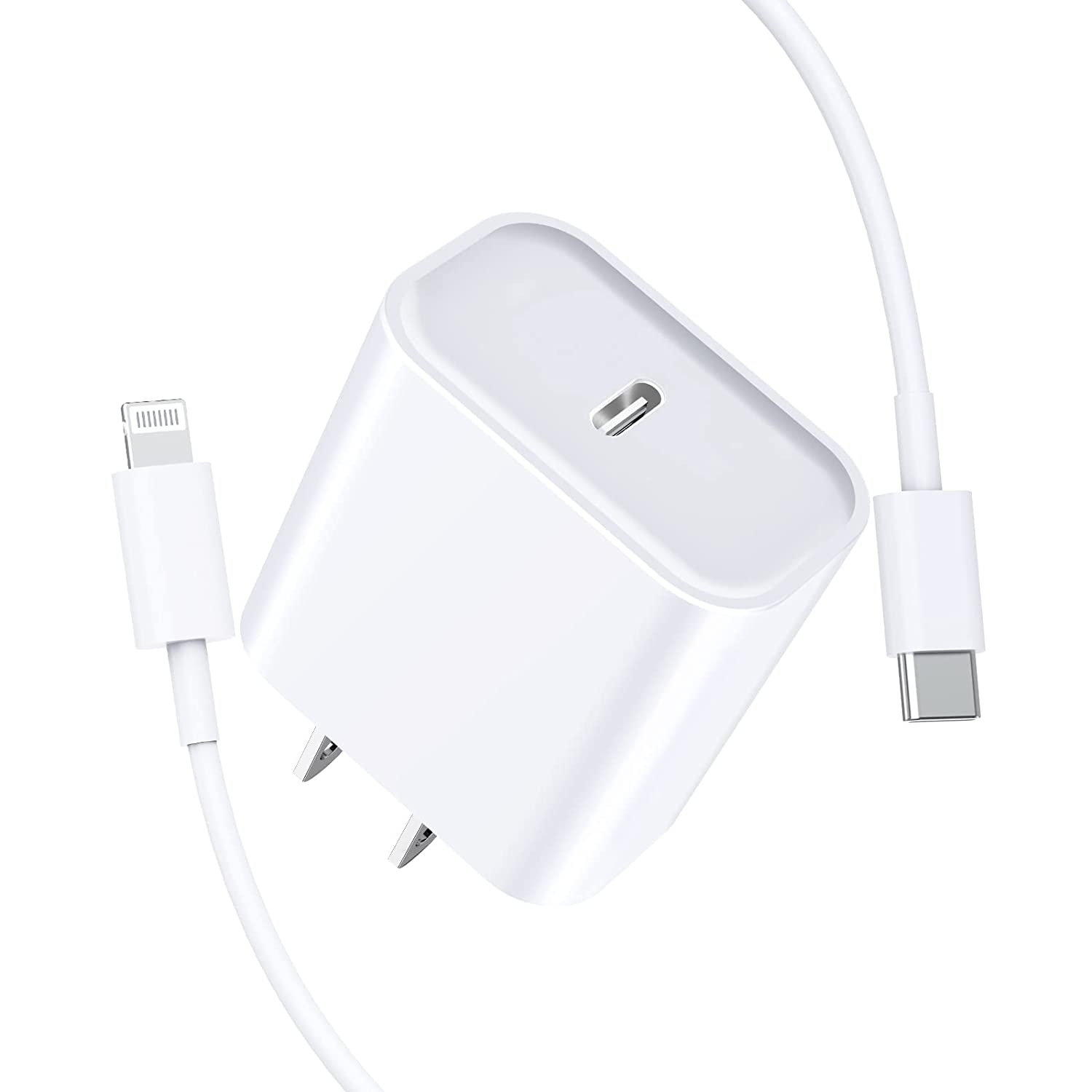 [Apple MFi Certified] iPhone Fast Charger, GEONAV 20W Power Delivery Type C Rapid Wall Charger Plug with 6FT USB C to Lightning Quick Charging Data Sync Cable for iPhone 13/12/11/XS/XR/X/iPad/AirPods