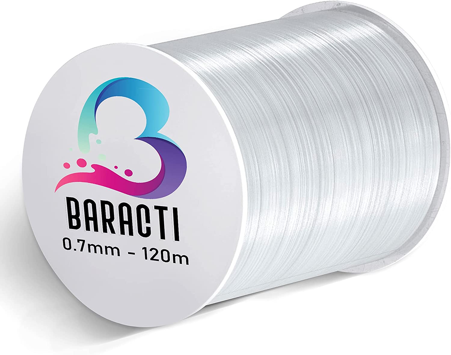 Baracti Elastic String for Bracelet - Perfect 0.7mm Stretchy Cord – Strong Thread for Jewelry Making, Beading - Clear Wire for Everyday Craft (0.7)