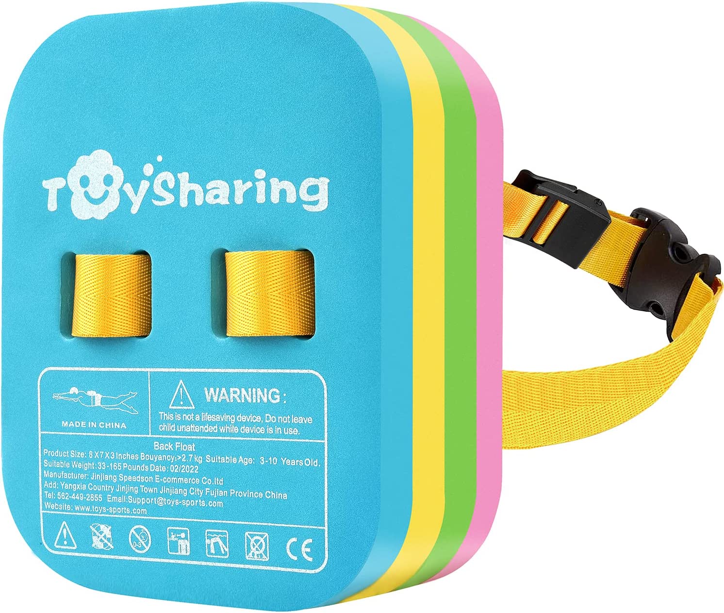 Back Float Safety Swim Trainer Swimming Bubble Belt with Adjustable Split Layers Swim Bubbles Belts Secure Clip Buckle Progressive Swim Floaties for Kids Toddler Children Sport Pool Lesson