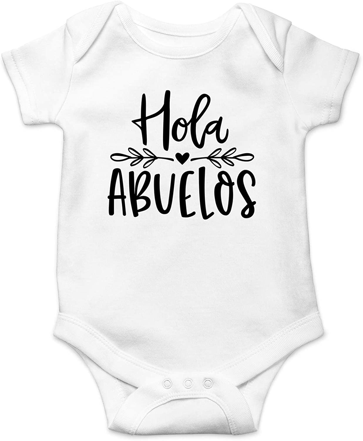 Hola Abuelos - Spanish Grandma Grandpa Mexican Hispanic - Funny Cute Infant One-Piece Baby Bodysuit