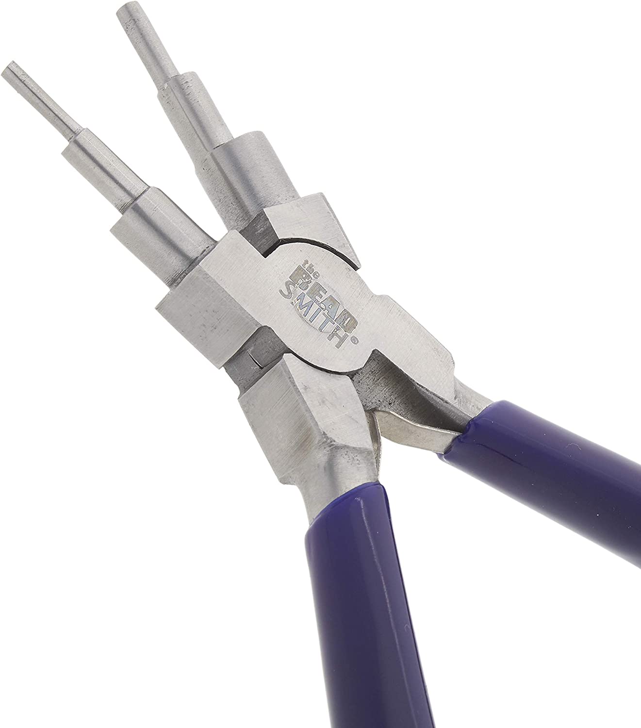 The Beadsmith Wire Bending Pliers - Consistently make up to 6 size loops & jump rings, 2-9mm - 5.75" long (160mm) - Polished Steel Head, Comfort Grip Handle, Tool for Jewelry Making