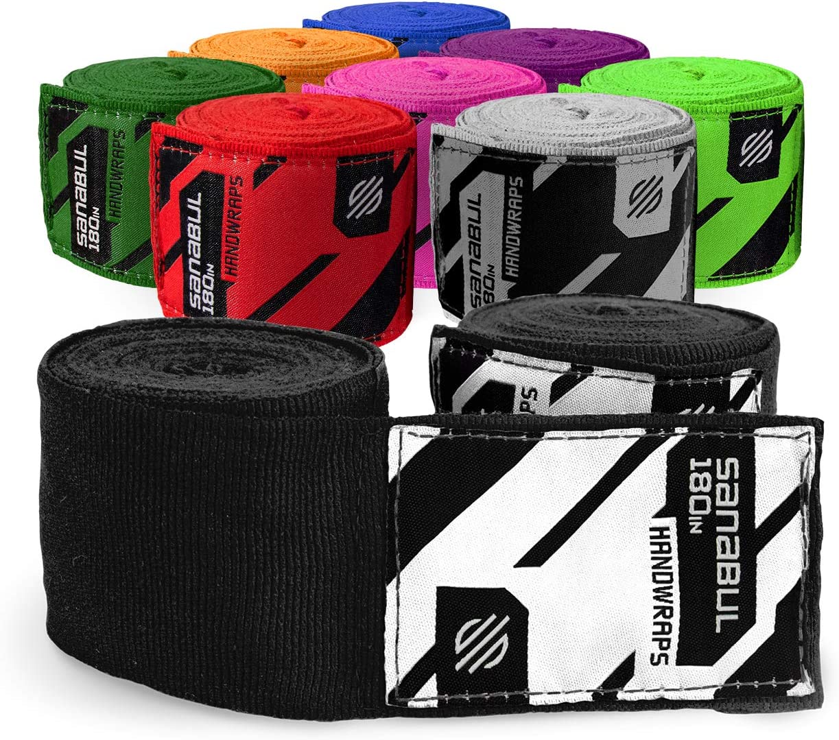 Sanabul Elastic Professional 180 inch Handwraps for Boxing Kickboxing Muay Thai MMA