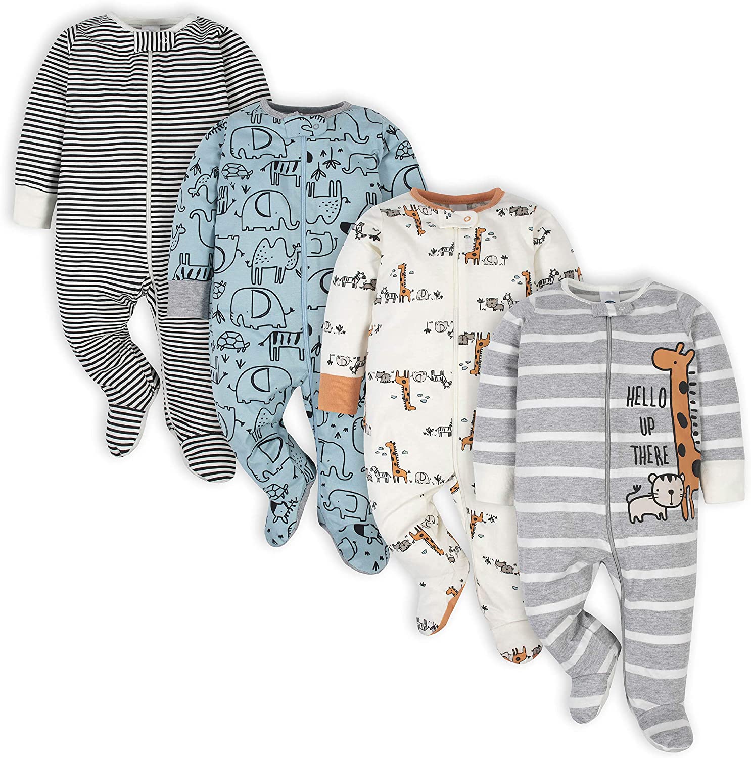 Gerber baby-boys 4 Pack Sleep 'N Play Footie