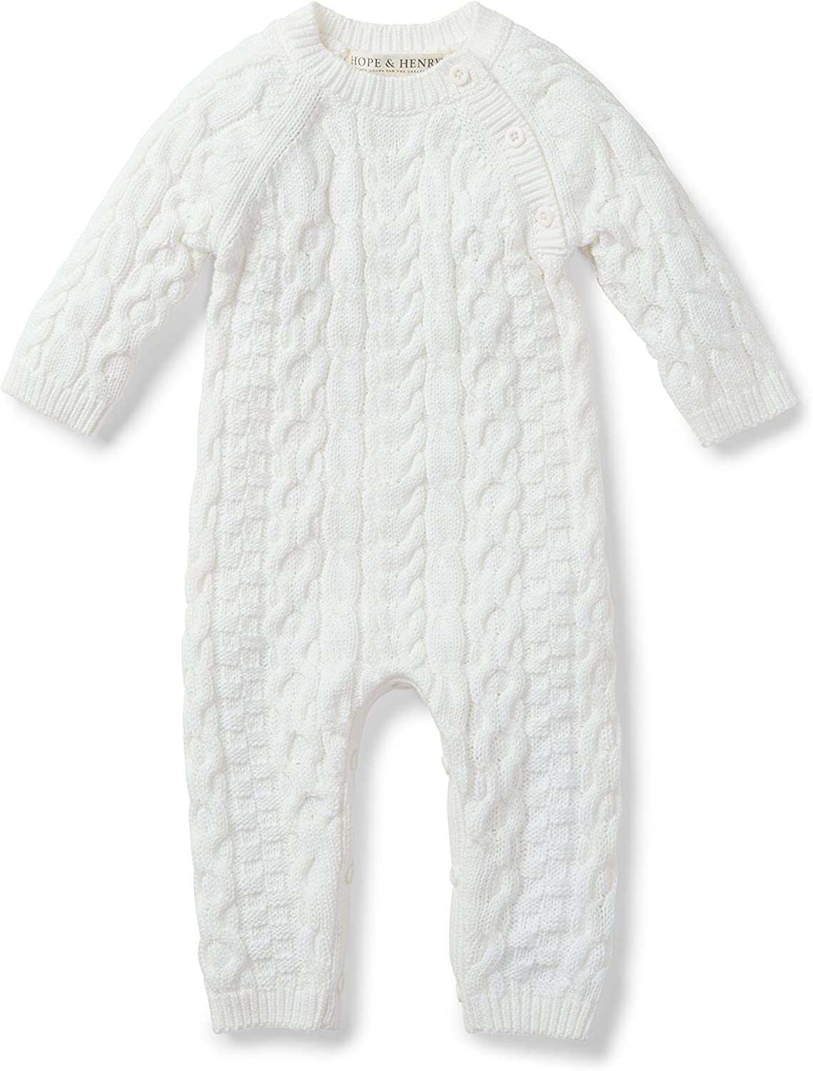 Hope & Henry Layette Baby Cable Knit Sweater Romper