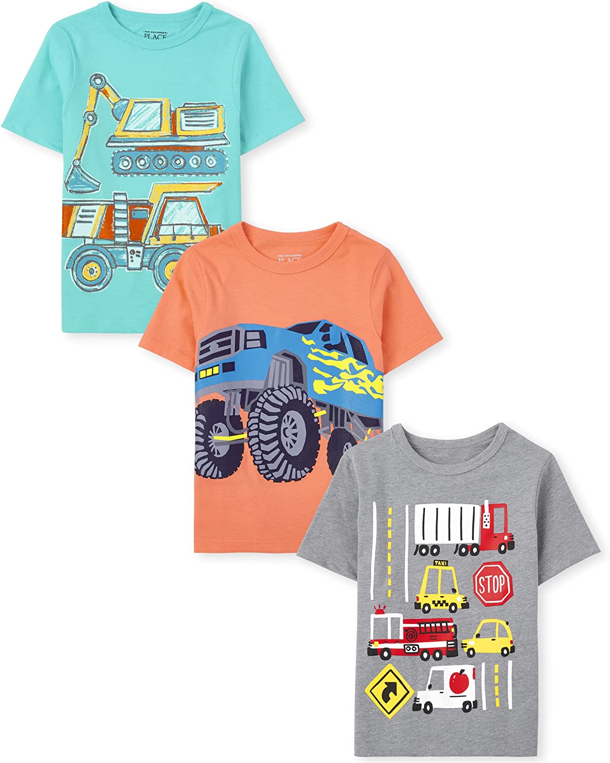 The Children's Place Baby Toddler Boys Short Sleeve Graphic T-Shirt 3-Pack