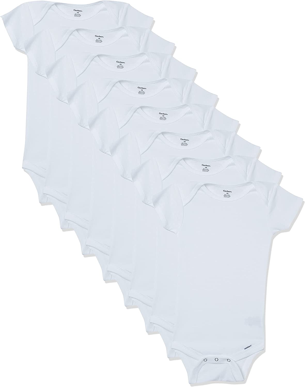 Gerber unisex-baby 8-pack Short Sleeve Onesies Bodysuits