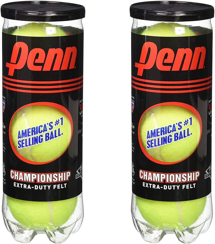 Penn Championship Tennis Balls - Extra Duty Felt Pressurized Tennis Balls - (2 Cans, 6 Balls)