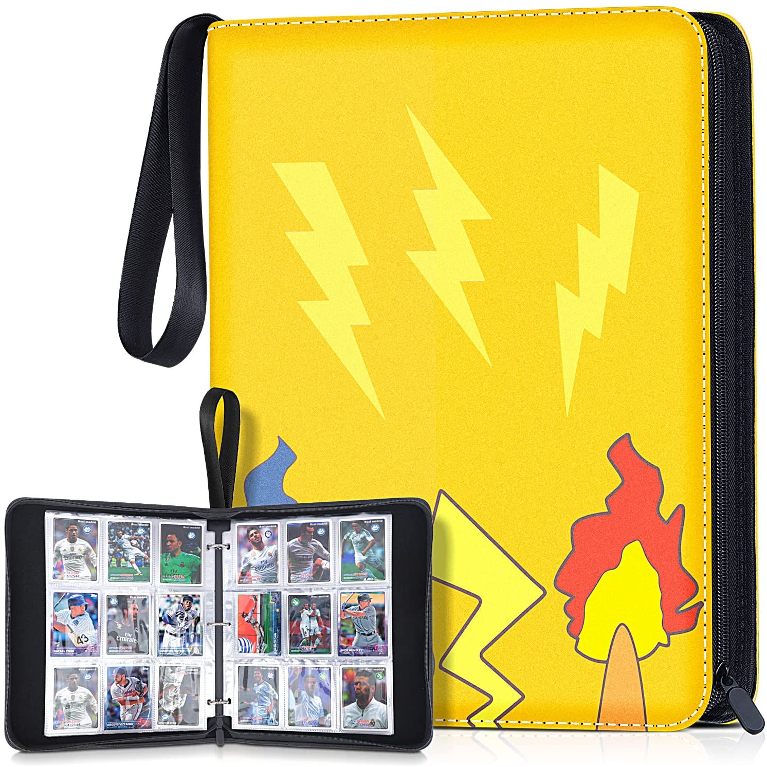 720 Pockets Trading Card Binder with Sleeves, 9-Pocket Zipper Binder Baseball Card Holder Compatible with Football Card Sports Card Binder with Sleeves