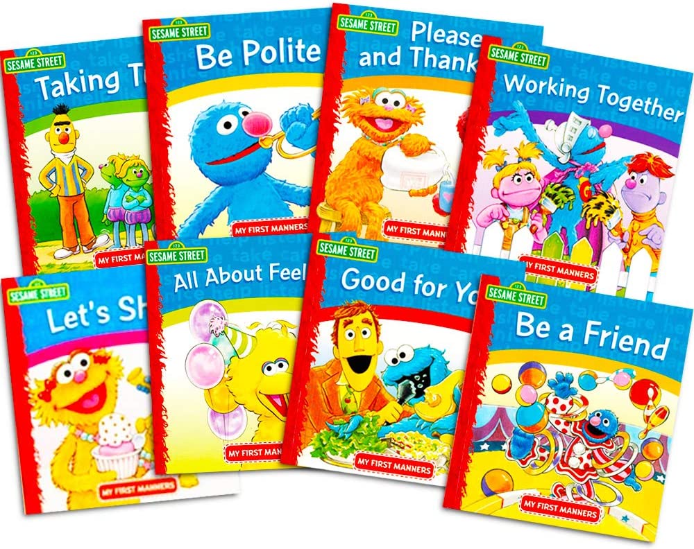 Sesame Street Elmo Manners Books for Kids Toddlers -- Set of 8 Manners Books