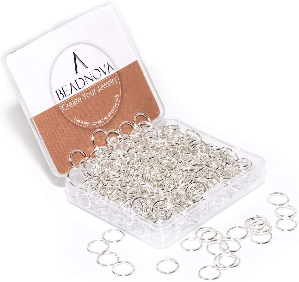 BEADNOVA 10mm Jump Rings Silver Jewelry Jump Rings for Jewelry Making Open Jump Rings for Keychains (300Pcs)