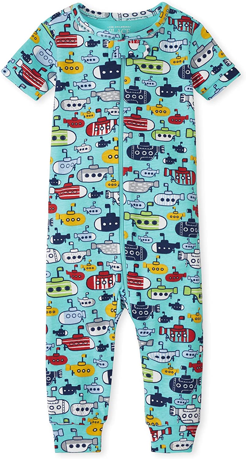 The Children's Place Baby Toddler Boys Snug Fit 100% Cotton Zip-Front One Piece Footed Pajama