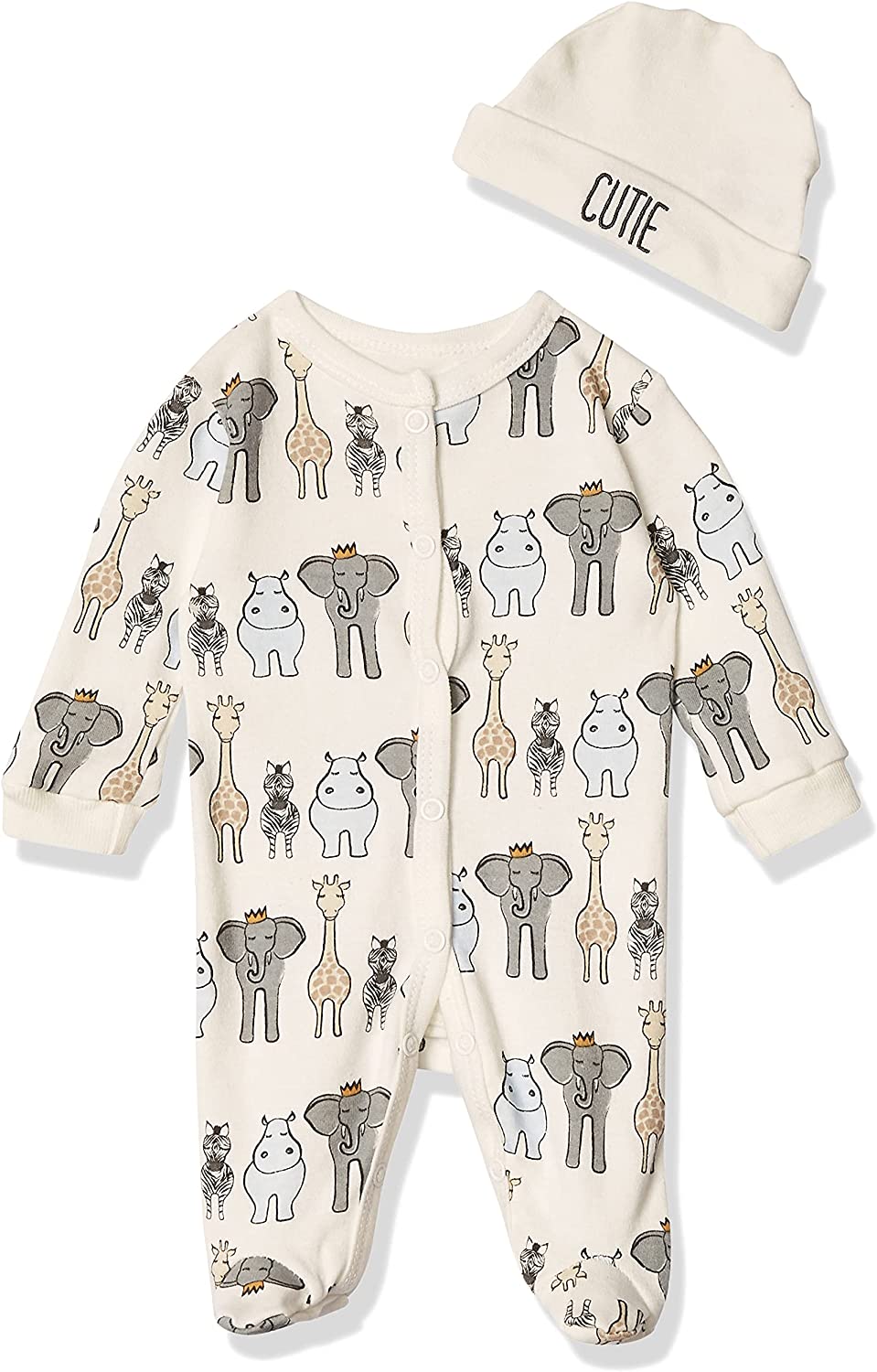 Hudson Baby Unisex Baby Preemie Sleep and Play and Cap