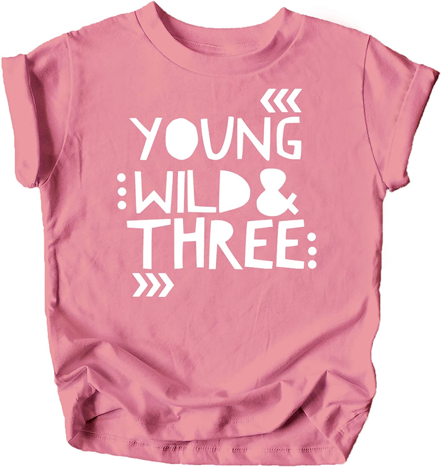 Young Wild and Three Girls 3rd Birthday Shirt for Toddler Girls Third Birthday Outfit