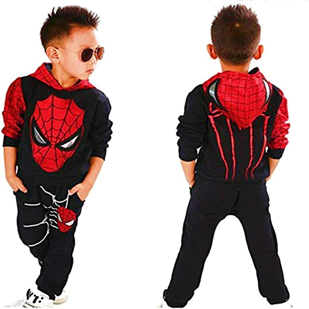2Piece Toddler Kids Baby Boys Casual Outfits Set,Long Sleeve Pullover Hoodie Sweatshirt Pants Clothing Suit…