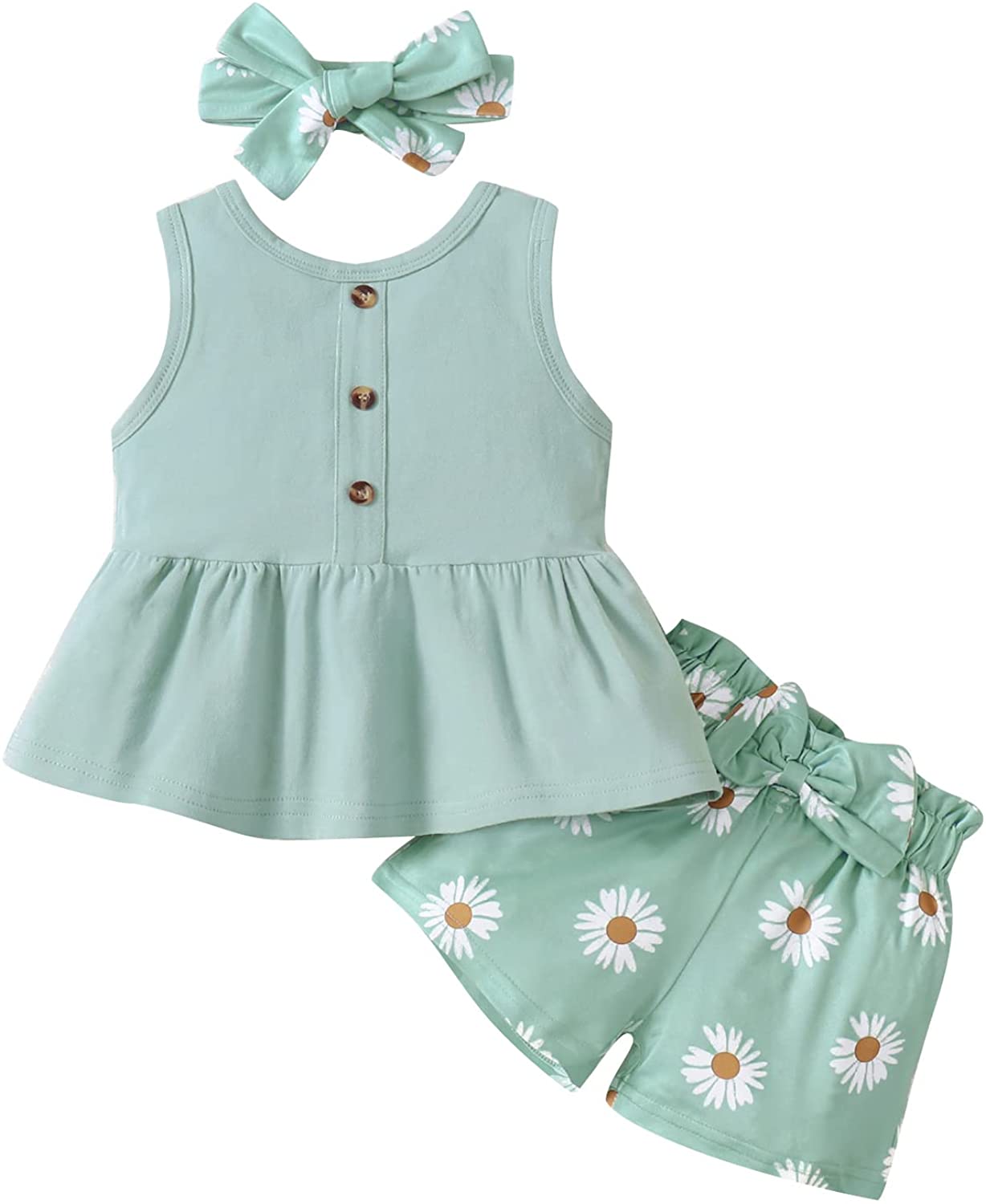 Toddler girl clothes baby girl outfits Summer Sleeveless Top + Short Pants Set toddler clothes for girls