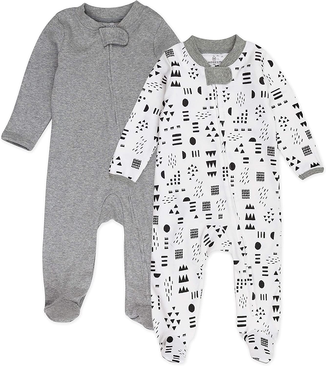 HonestBaby Baby 2-Pack Organic Cotton Footed Pajama Sleep & Play
