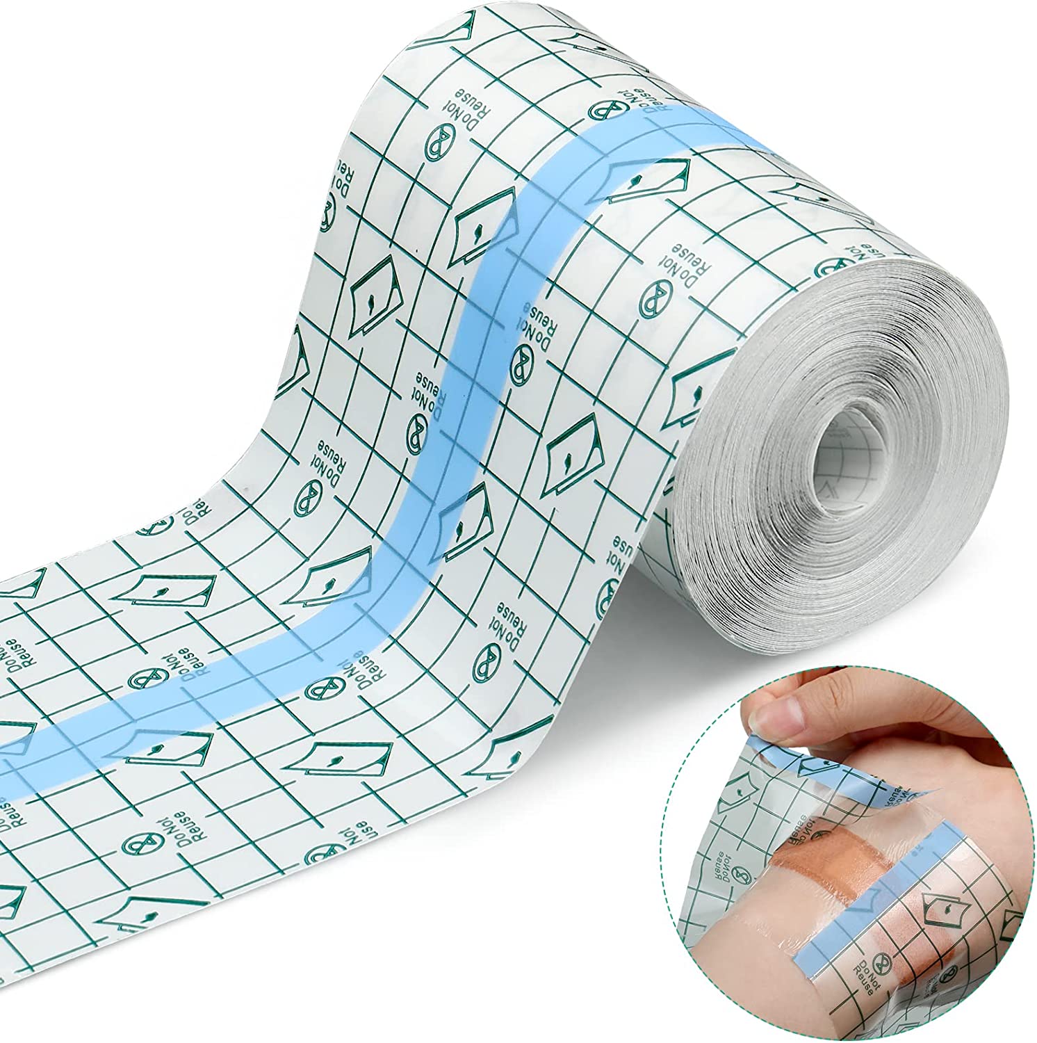 Transparent Stretch Adhesive Bandage Waterproof Bandage Clear Adhesive Bandages Dressing Tape for (4 inch × 10.94 Yard)