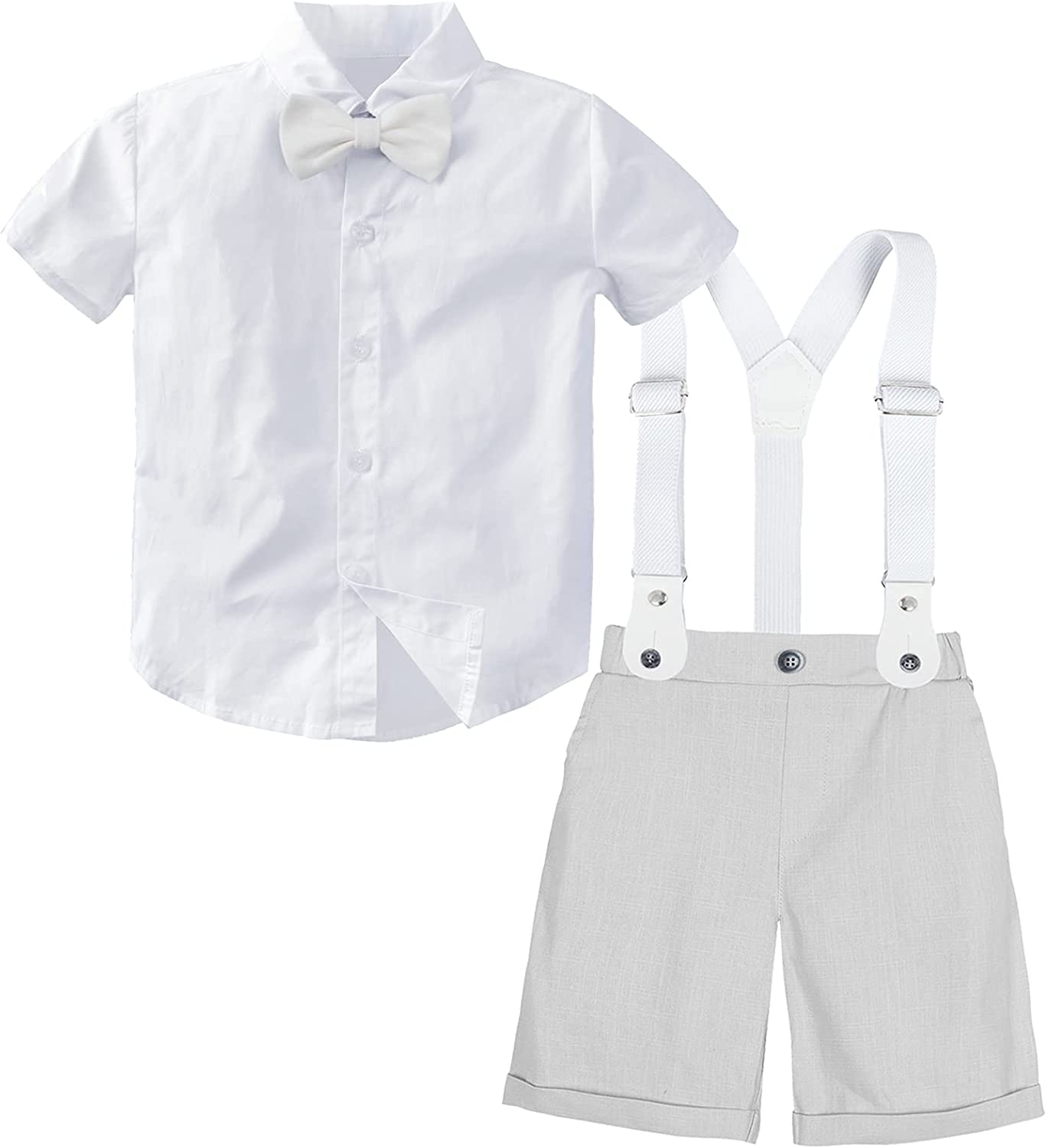 A&J DESIGN Baby Boys Gentleman Suit, 2Pcs Outfit Shirt & Pants