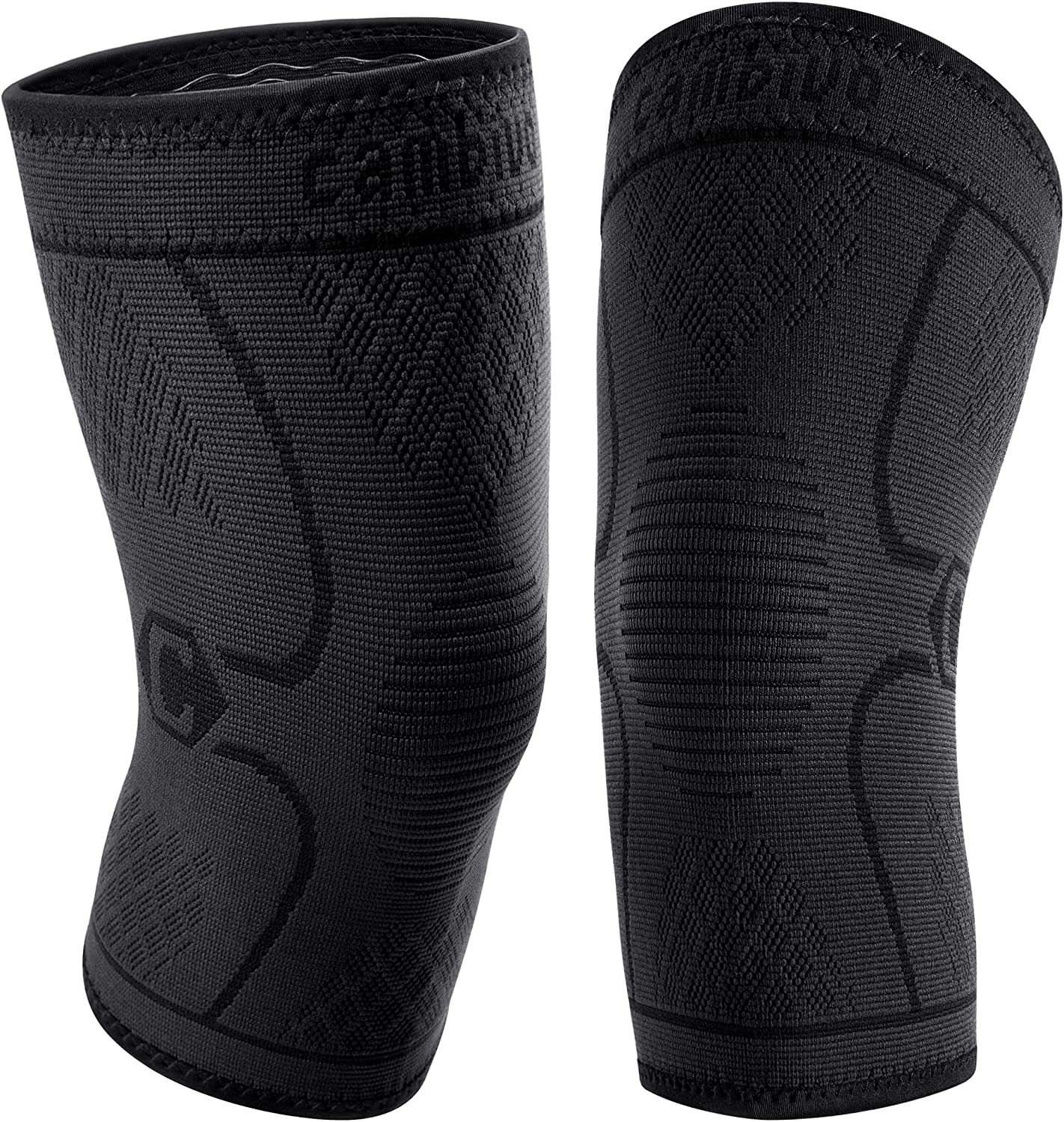 CAMBIVO 2 Pack Knee Brace, Knee Compression Sleeve Support for Men and Women, Knee Pads for Running, Hiking, Meniscus Tear, Arthritis, Joint Pain Relief